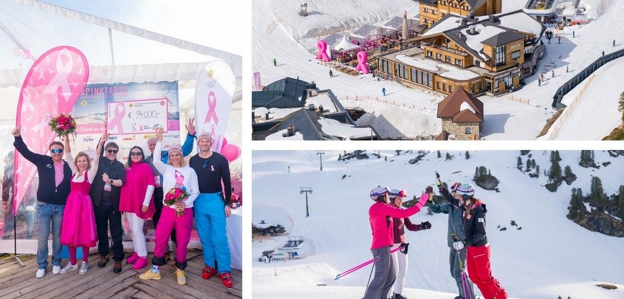 Hundert Skifahrerinnen setzen starkes Zeichen gegen Brustkrebs in (Foto: #SheSkis (C)TVB Obertauern_Marc Stickler)